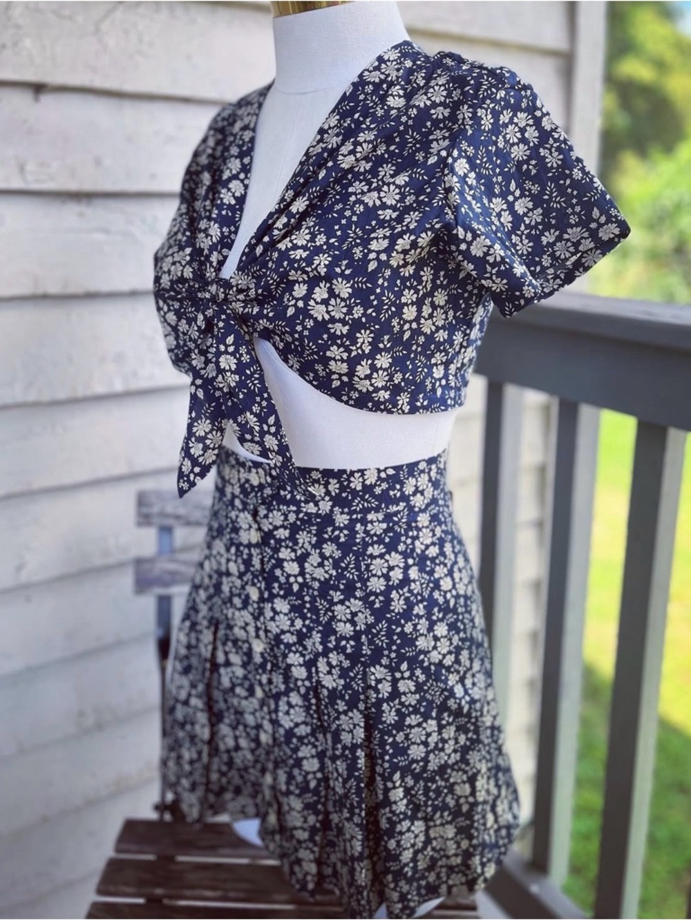Custom Handmade Western Pinup Set made from vintage fabric and pattern